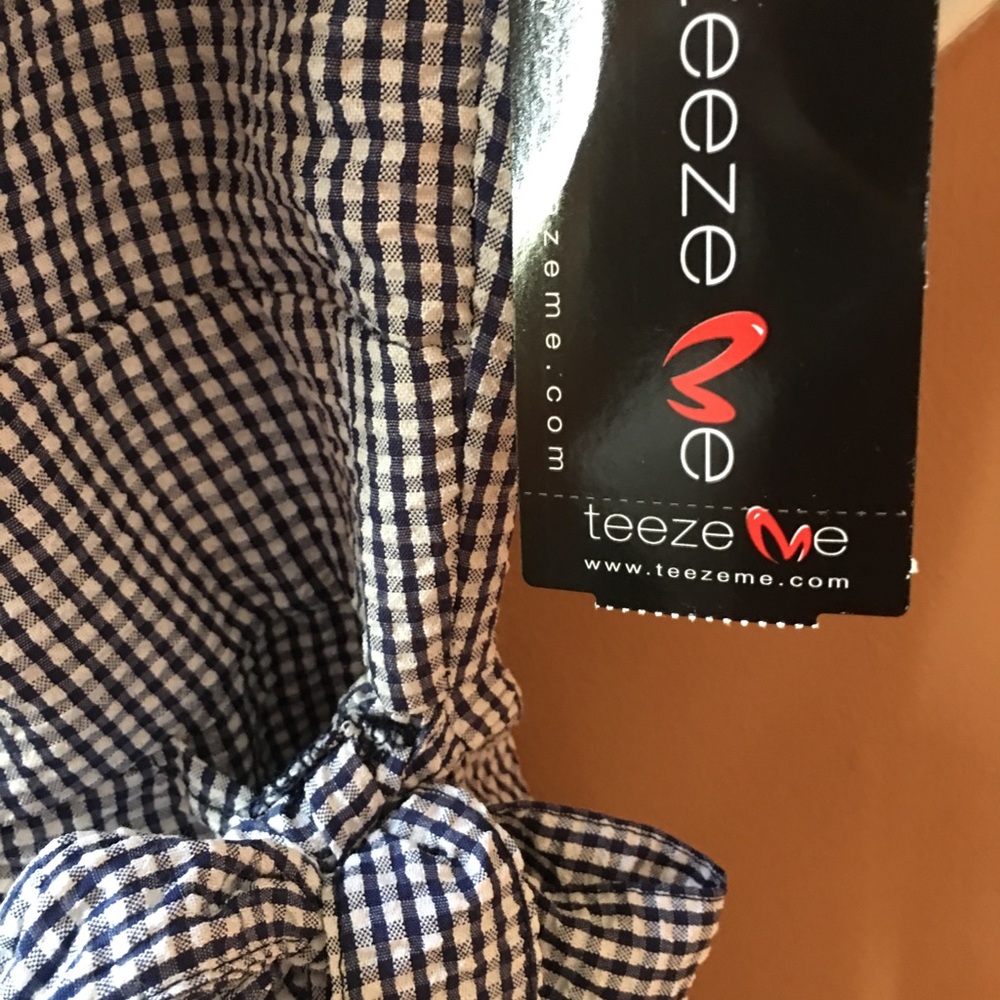 TeezeMe NWT sz 5 Navy/White gingham check dress - Picture 8 of 9